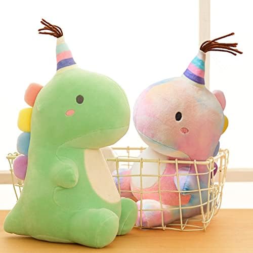 Stuffed Animal Plush Toys, Cute Dinosaur Toy, Soft Dino Plushies for Kids Plush Doll Gifts for Boys Girls (Colorful, 13.8 Inch)