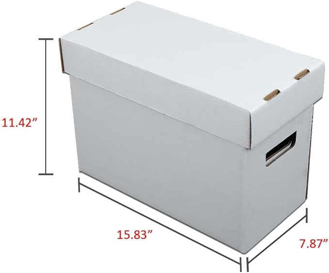 CROSSDESIGN 10 Pack Box Storage for Storing Small Items/Books/Kitchen/Supplies/Card, Corrugated Board Holds 150-175 Comics Collapsible/Stackable