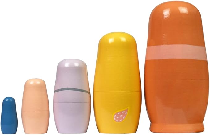 Tphon Nesting Dolls Wooden Russian Matryoshka Dolls for Toddlers Kids Handmade Toys Stacking Doll Set for Children Christmas Birthday Decoration Halloween Wishing Gift