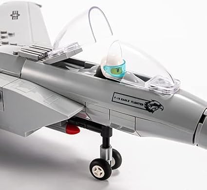 SEMKY Military F-15 Eagle Fighter Jet Air Force Building Block Set (262 Pieces) -Building for Military Fans and Kid