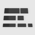 Classic Building Plate Pack - 50pc Black Bulk Base Plates, Compatible with Lego, Building Bricks (Color: Black)