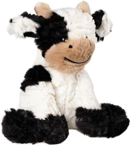 Hopearl Adorable Plush Cow Toy Floppy Dairy Cattle Soft Stuffed Animal Cute Birthday Gifts for Boys Girls Kids Toddlers, 9''