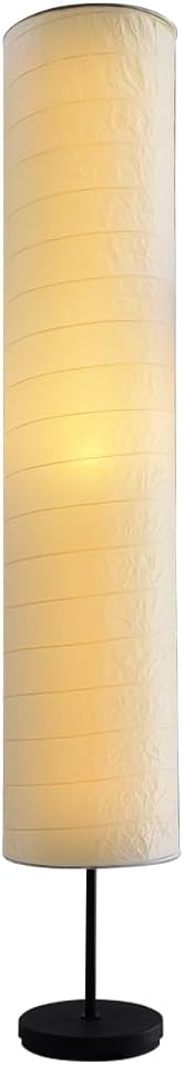 Paper Floor Lamp Floor Lamps Paper and Chrome Standing Lamp Room Decoration Festival Lantern Light Bedroom Dresser Living Kids Room College Dorm Coffee (White, 45.67"x8.66"x8.66")