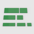 Classic Building Plate Assortment Pack, 50pcs Green Bulk Plates With 7 Size Base, Compatible With Lego Parts and Pieces, Building Bricks, for Most Brands (Color: Green)