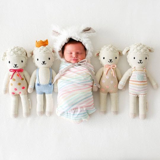 cuddle + kind Pastel Lucy The Lamb Little 13" Hand-Knit Doll – 1 Doll = 10 Meals, Fair Trade, Heirloom Quality, Handcrafted in Peru, 100% Cotton Yarn