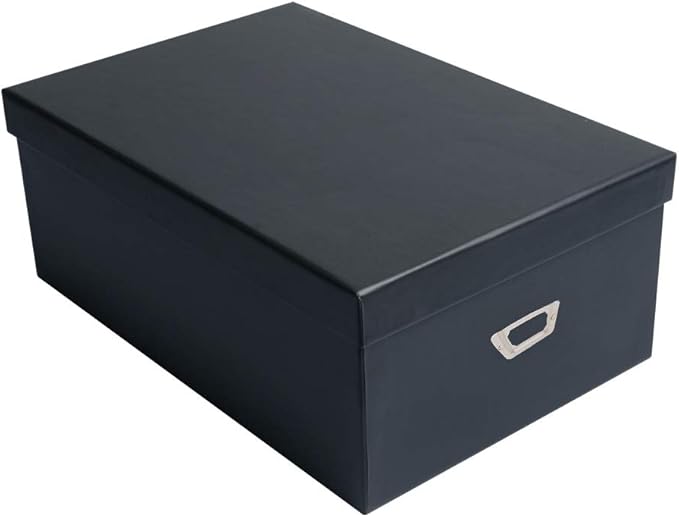novelinks Photo Case 4" x 6" Photo Storage Box - 10 Inner Picture Storage Container (Black, 1 Pack)