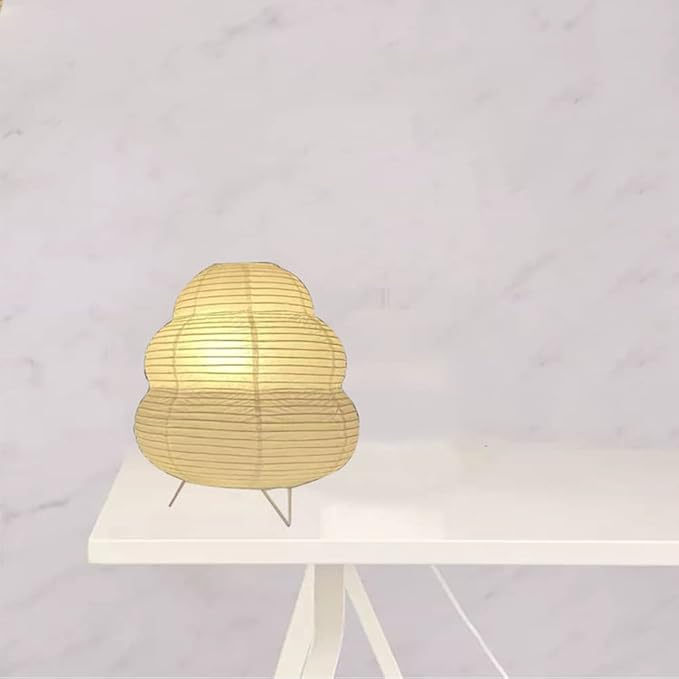 2 Pack Bedside Table Lamp Paper and Chrome Standing Lamp Room Decoration Festival Lantern Light Nightstand Desk Lamp Bedroom Dresser Living Kids Room College Dorm Coffee