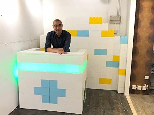 EverBlock 3” x 6” Quarter Size Plastic Modular Block Bulk Pack | Giant Building Blocks | Easy to Connect & Reuse | Indoor & Outdoor Use | Build Displays & Structures | Translucent
