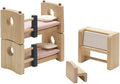 PlanToys Neo Line of Wooden Dollhouse Furniture - Children's Room (7304) | Sustainably Made from Rubberwood and Non-Toxic Paints and Dyes