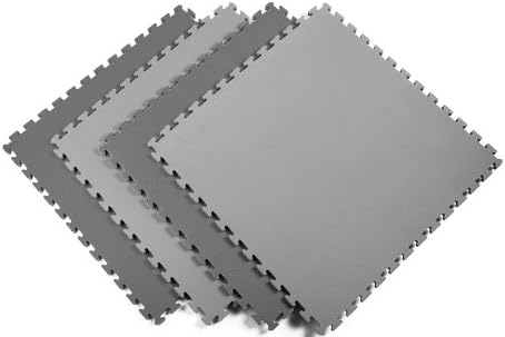 Norsk Multi-Purpose Reversible Floor Mats - EVA Interlocking Foam Tiles (Gray/Black 4 Tiles - 16 sq. Ft. 1/2" Thick)