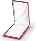 Novel Box Red Jewelry Box for Necklace 4.4x6.25x1.4 Inch - Faux Leatherette Jewelry Display Gift Boxes - Soft Velvet Interior Necklace/Pendant Storage Cases for Proposal Engagement Wedding Birthday