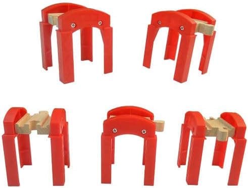 Wooden Train Bridges, Bridge Support, Wooden Train Track Accessories, Train Tracks Compatible with All Major Brands, Wood Toys for Girls & Boys