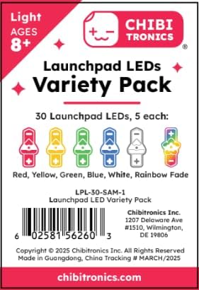 Launchpad LEDs Variety Pack (6 Colors) - Variety Pack, Red, Yellow, Green, White, Blue and Rainbow Fade (Mixed, 30 Pack)