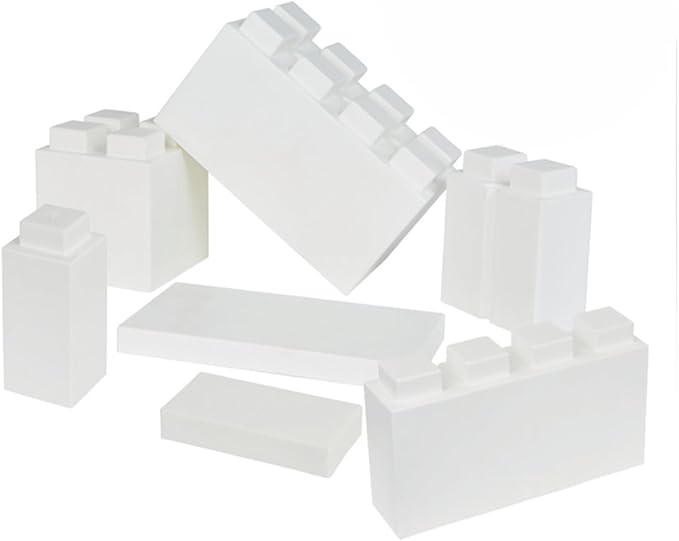 EverBlock Single Color Combo Pack | Giant Building Blocks | Easy to Connect & Reuse | Indoor & Outdoor Use | Build Displays & Structures | White
