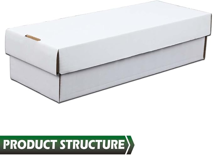 GRAND ORANGE White Transaction Card Storage Box (1,600 CT) Corrugated Board Two Dividers Model Holds Over 300 3x4 Toploads Trading Card
