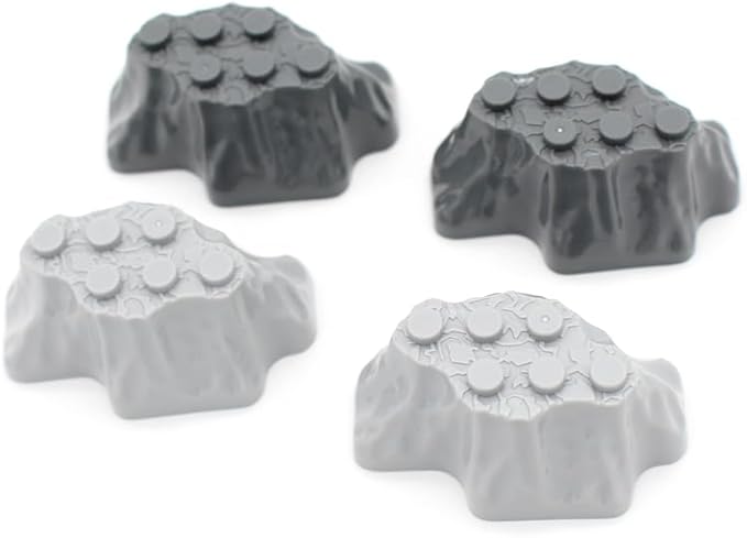 Classic Building Rock Bulk, Rockery Panel 4x6 10 Piece, Compatible with Lego Parts and Pieces: (Color:Dark Gray)