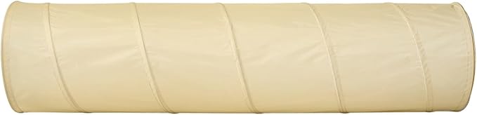 3 Sprouts Kids Play Tunnel - Pop Up Collapsible Tunnels with Recycled Fabric - Fun Crawling Tunnel for Toddler, Baby, Children to Crawl Through, Gross Motor Toy for Indoor Play - Beige