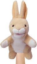 Bunny Hand Puppets Bunny Plush Puppets,9" Realistic Bunny Stuffed Animal Puppets for Kids Bunny Puppet for Adults with Movable Mouth, Bunny Toys Easter Bunny Hand Puppets for Toddlers