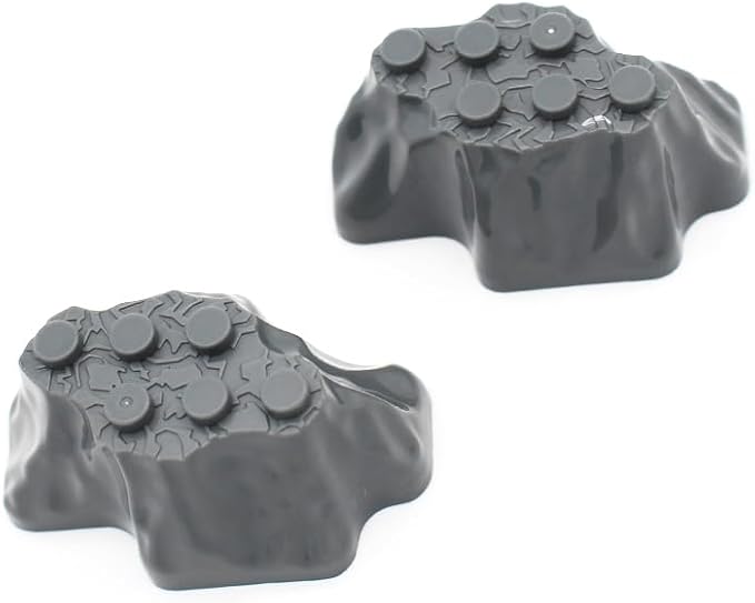 Classic Building Rock Bulk, Rockery Panel 4x6 Medium Symmetric 10 Piece, Compatible with Lego Parts and Pieces: (Color:Dark Gray)