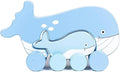 Big & Little Whale Push Toy by Jack Rabbit Creations- 2 in 1 Wooden Roller Animals- STEM Toys for Toddlers Develops Coordination- Ages 18 Months+