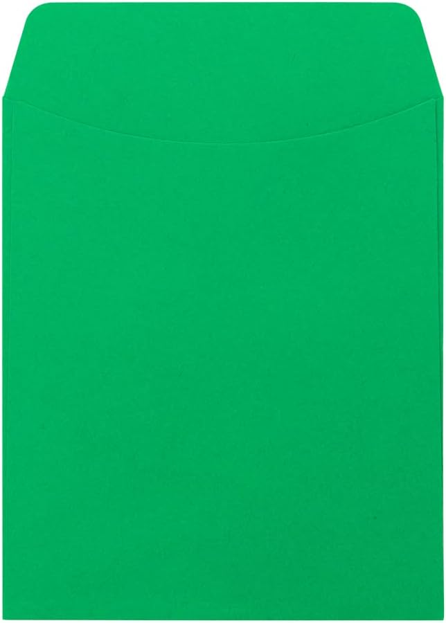 Hygloss 30 Library Card Pockets 3.5x5 Inch - Non-Adhesive Pocket Envelopes - Green - Classroom Envelope Pockets - Ideal for Organizing - Colorful Small Library Book Pocket