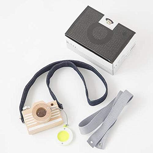 kiko+ Wooden Pretend Play Camera with Yellow & Kaleidoscope Lens for Toddlers and Kids