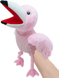 Puppets bird Flamingo Hand Puppet,13.8"Animal Puppet Flamingo Hand Puppets Stuffed Animal Puppet for Kids with Movable Mouth,Puppet Plush Multi-color Toys Bird Puppet Role Play Teaching(Pink)