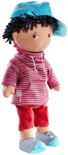 HABA William 12" Soft Doll - Black Baby Boy Doll (Machine Washable) Perfect Plush Toy for 18 Months & Up with Removable Clothing and Embroidered Face