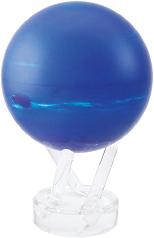 MOVA Neptune Globe 6” – Solar Rotating Planet Globe for Desk Display | No Batteries or Cords | Striking Deep Blue Space Decor
