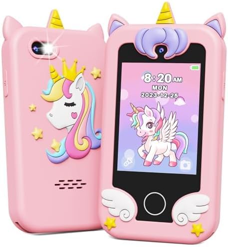 KOKODI Kids Smart Phone, Touchscreen HD Dual Camera Cell Phone for Kids, Christmas Birthday Gifts Dinosaur Child Play Phone for Girls 3-10, Travel Toy Preschool Learning Education Toy