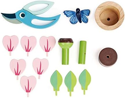Tender Leaf Toys - Blossom Flowerpot Set - Indoor Garden Pretend Play Wooden Toy with Removable Leaves and Petals - Educational, Creative and Basic Life Learning Skills Fun for Children 3+