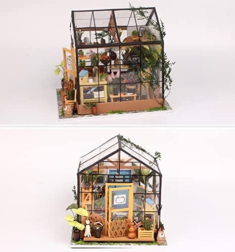 DIY Miniature House Kit, Mini House Building Kit, DIY Book Nook Kit, Tiny Model House for Adults to Build, Beginner 3D Wooden Book Nook, for Family Friends (Garden-A)