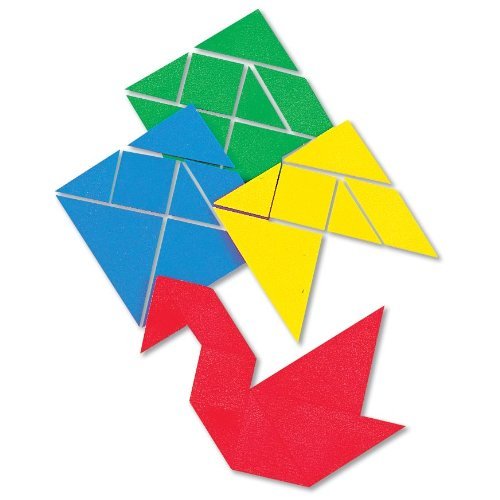 hand2mind Plastic Tangrams, Manipulative Set for Math Puzzles (Pack of 32)