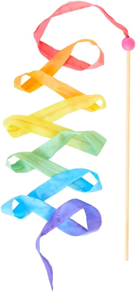 Sarah's Silks Pink Rainbow Streamer | Ribbon Dancer Toy