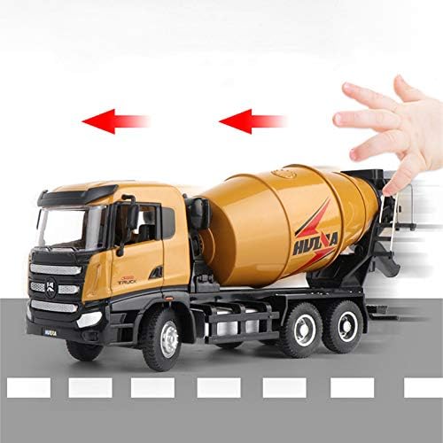 Gemini&Genius Construction Vehicle Cement Truck Toy for Kids, Heavy Duty Cement Mixer Truck for Pretend Play, 1/50 Scale Diecast Alloy Vehicles Toy for Kids
