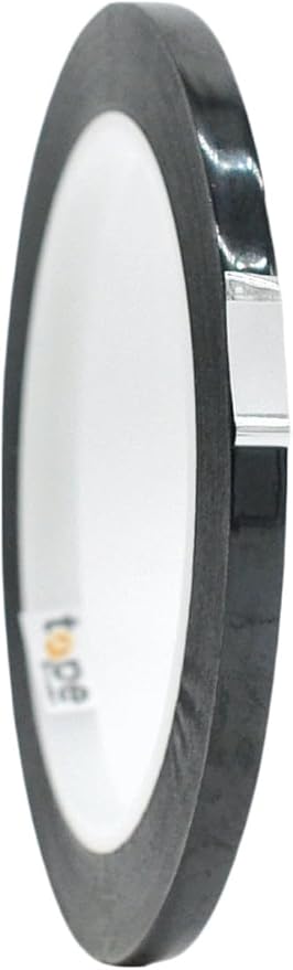 WOD MPFT2 Black Metalized Polyester Mylar Film Tape with Acrylic Adhesive, 1/8 inch x 72 ft. Vibrant Mirror Black Tape, Decor Tape for Detailing Accent Wall, Graphic Arts, Car and Boat Trim