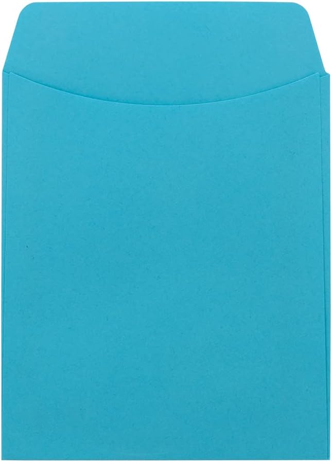 Hygloss 30 Library Card Pockets 3.5x5 Inch - Non-Adhesive Pocket Envelopes - Light Blue - Classroom Envelope Pockets - Ideal for Organizing - Colorful Small Library Book Pocket