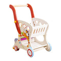Wooden Baby Push and Pull Walker with Wheels for Boy&Girls,Multiple Activities Kid’s Toy,Shopping Cart Sit to Stand Walker for Toddlers