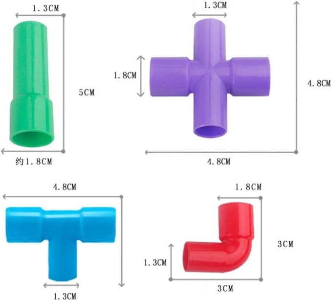 STEM Building Blocks Toy, Plastic Tube Locks Construction Building Blocks Set Educational Tube Learning Toy for Boys Girls