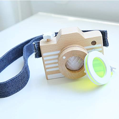kiko+ Wooden Pretend Play Camera with Yellow & Kaleidoscope Lens for Toddlers and Kids