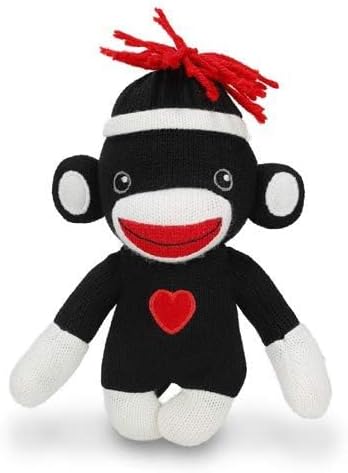 Plushland Adorable Sock Monkey, The Original Traditional Hand Knitted Stuffed Animal Toy Gift-for Teens, Girls and Boys Baby Doll Present Puppet 6 Inches