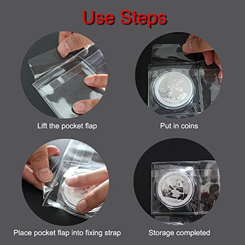 30 Pocket Coin Pages, 10 Sheets Plastic Coin Holders Stamp Collector Supplies for Coin Stamp Currency Collection