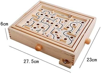 Topwon Wood Labyrinth Table Maze/Balance Board Table Maze Solitaire Game for Kids and Adults - Large - Great Gift