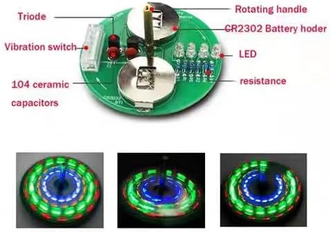 ISolderStore Soldering Project Soldering Practice Kit LED Rotating Desk Gyroscope DIY Kit Electronics Kit for Beginner