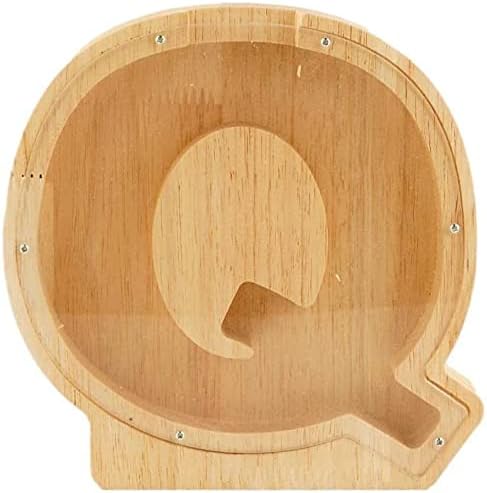 Twenty-six English Alphabet A-Z Letter Piggy Bank,Large-Capacity Transparent Wooden Alphabet Piggy Bank，Personalized Coin Savings Box, Name DIY Creative Purchase Combination.
