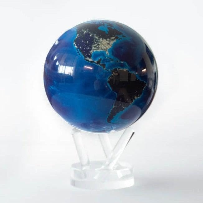 MOVA Globe – Earth at Night (4.5”) | Rotating Globe Powered by Light, No Batteries or Cords | City Lights Satellite Imagery | Unique Gift or Modern Desk Decor
