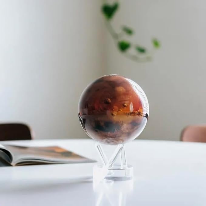 MOVA Mars Globe – 6” Rotating Planet Model for Space Decor and Astronomy Gifts | Solar-Powered Motion | No Batteries or Cords Needed