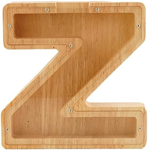Twenty-six English Alphabet A-Z Letter Piggy Bank,Large-Capacity Transparent Wooden Alphabet Piggy Bank，Personalized Coin Savings Box, Name DIY Creative Purchase Combination.