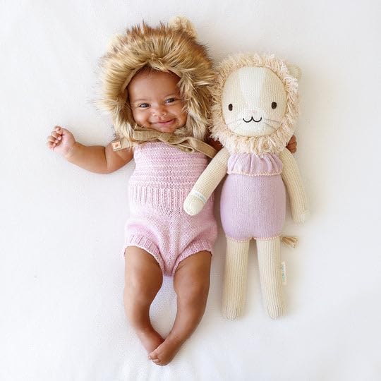 cuddle + kind Savannah The Lion Little 13" Hand-Knit Doll – 1 Doll = 10 Meals, Fair Trade, Heirloom Quality, Handcrafted in Peru, 100% Cotton Yarn