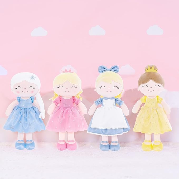 Gloveleya Personalized Doll with Embroidered Name - Pink Princess Custom Plush Doll for Girls Cute Plush Doll Customized Gift - Muñecas de Trapo Personalizadas para Niñas